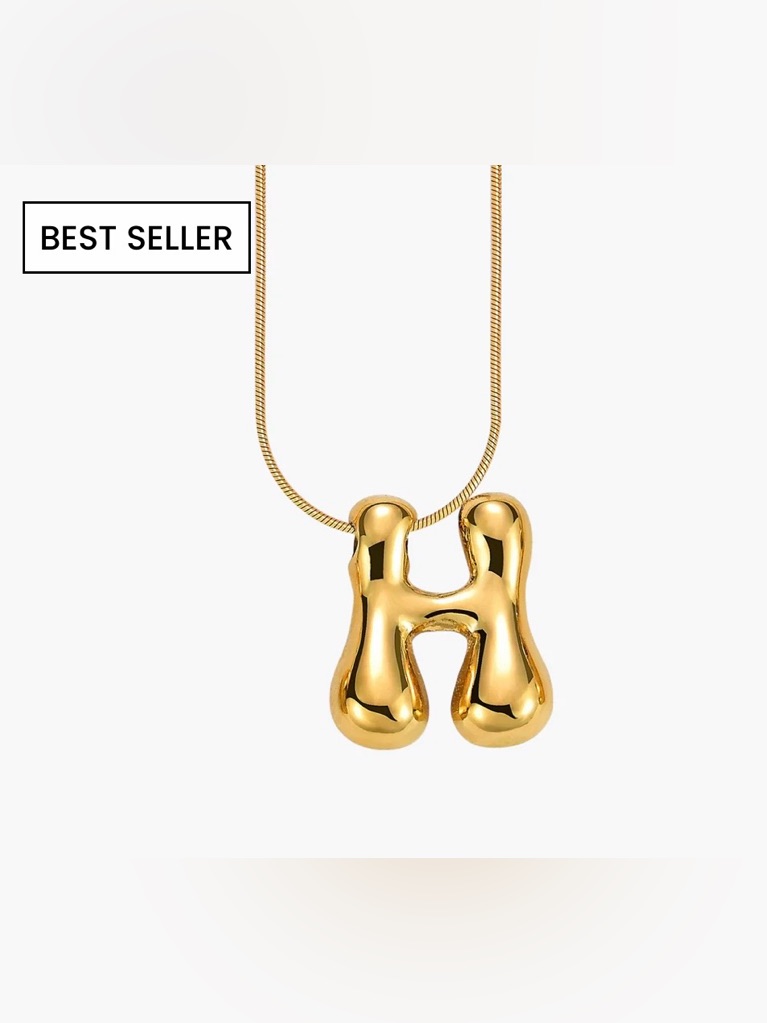 Nwt Cape Diablo By Anthropologie Bubble Initial Necklace “H”
